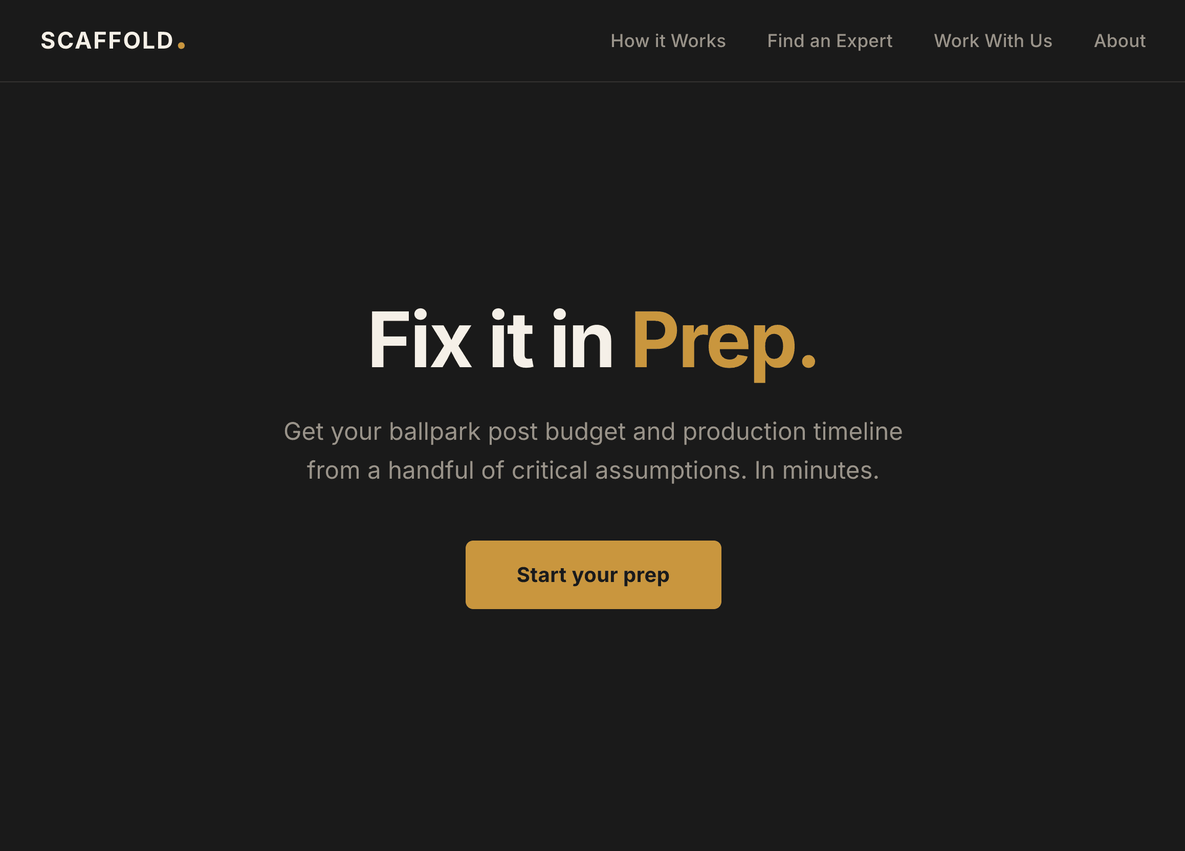 Prep landing page start flow